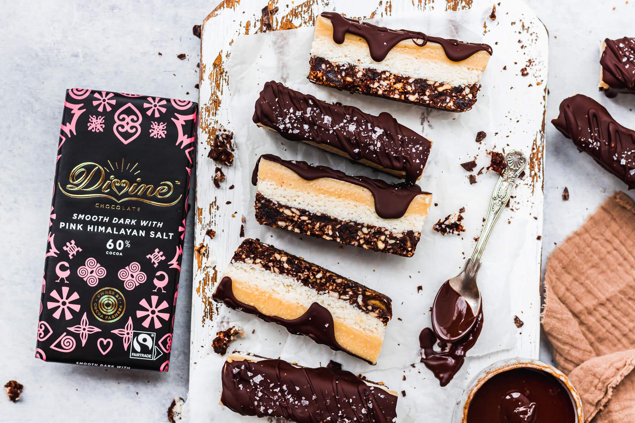 Salted Chocolate Coconut Caramel Slices