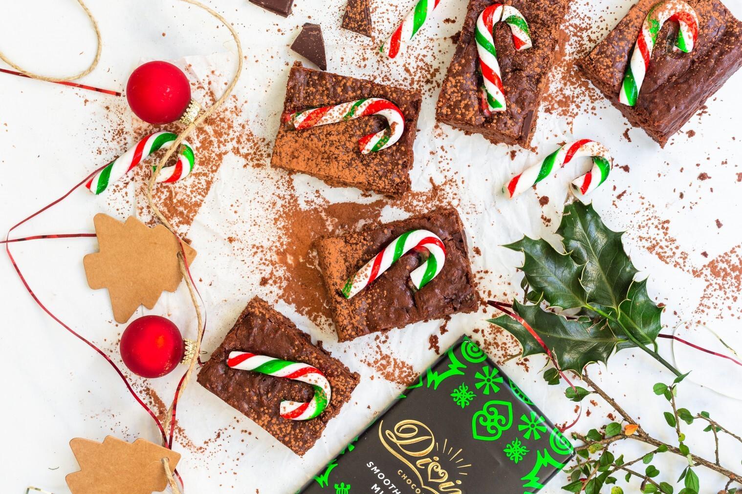 MINT CHOCOLATE CANDY CANE BROWNIES